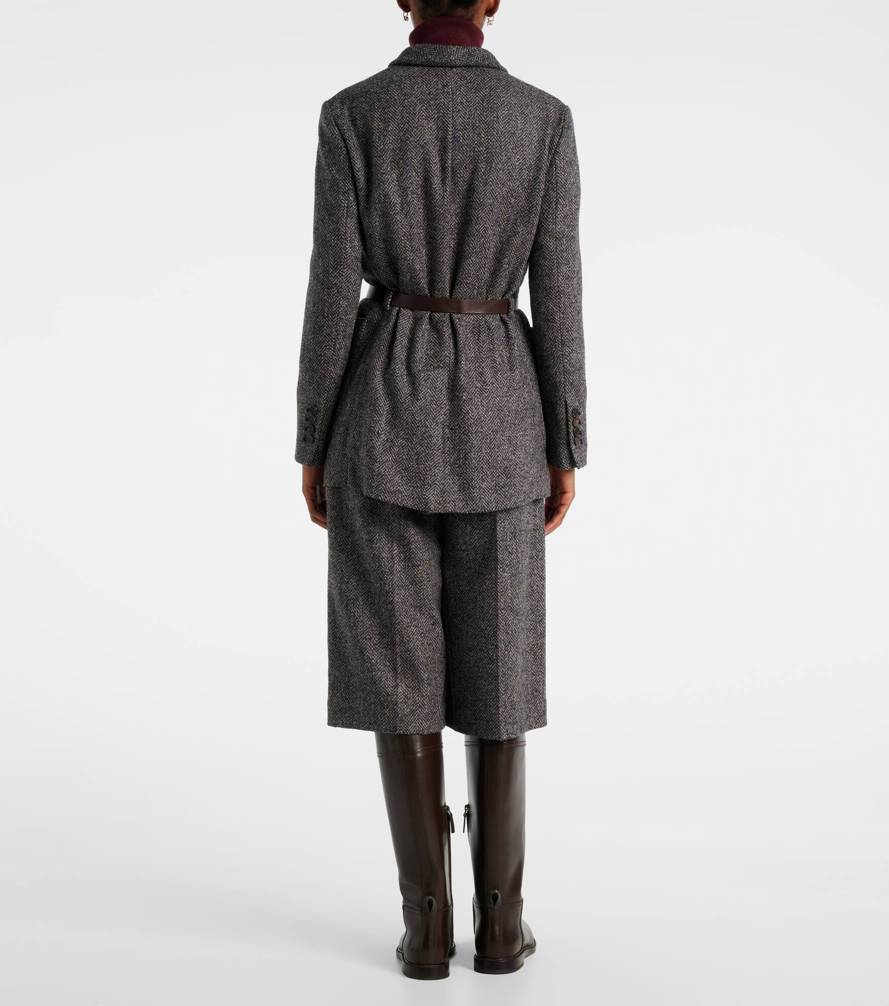 Herringbone Monili wool-blend tweed blazer - 3