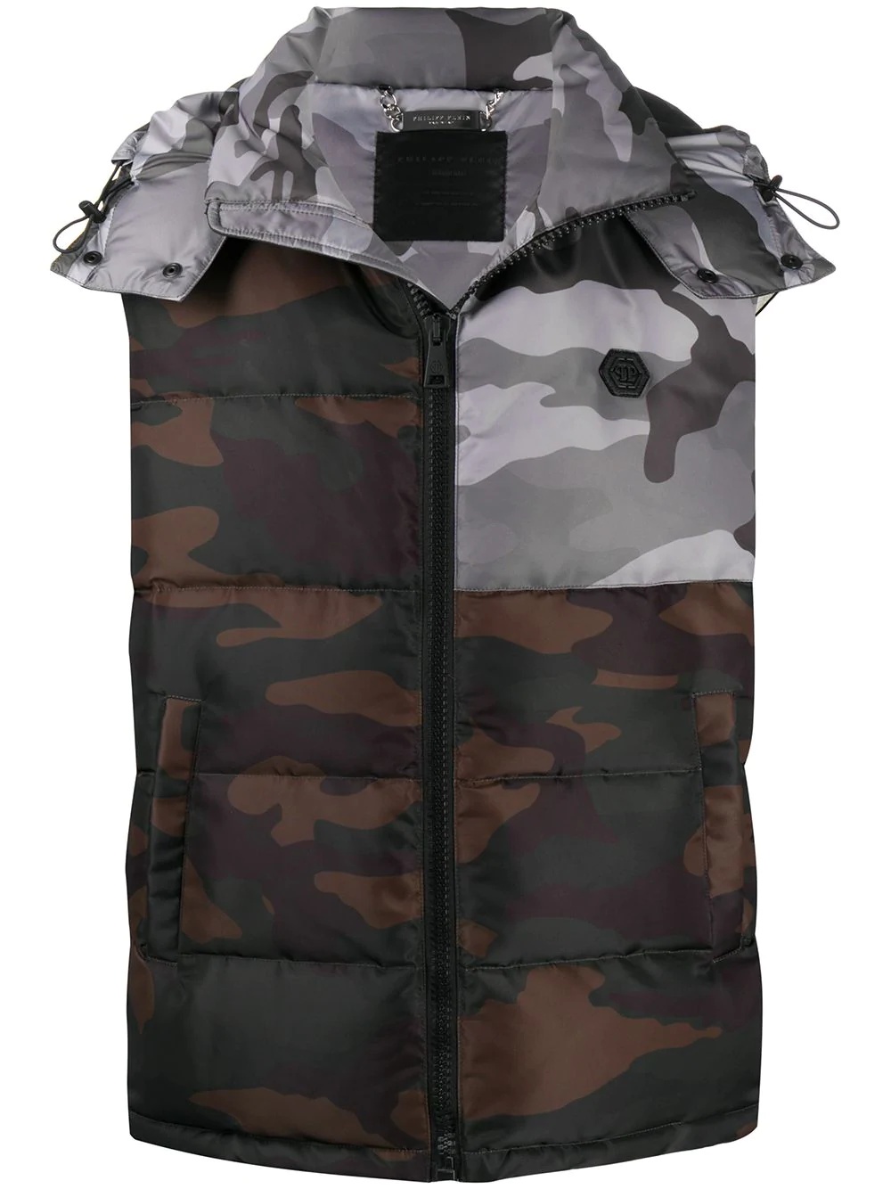 camouflage-print down gilet - 1