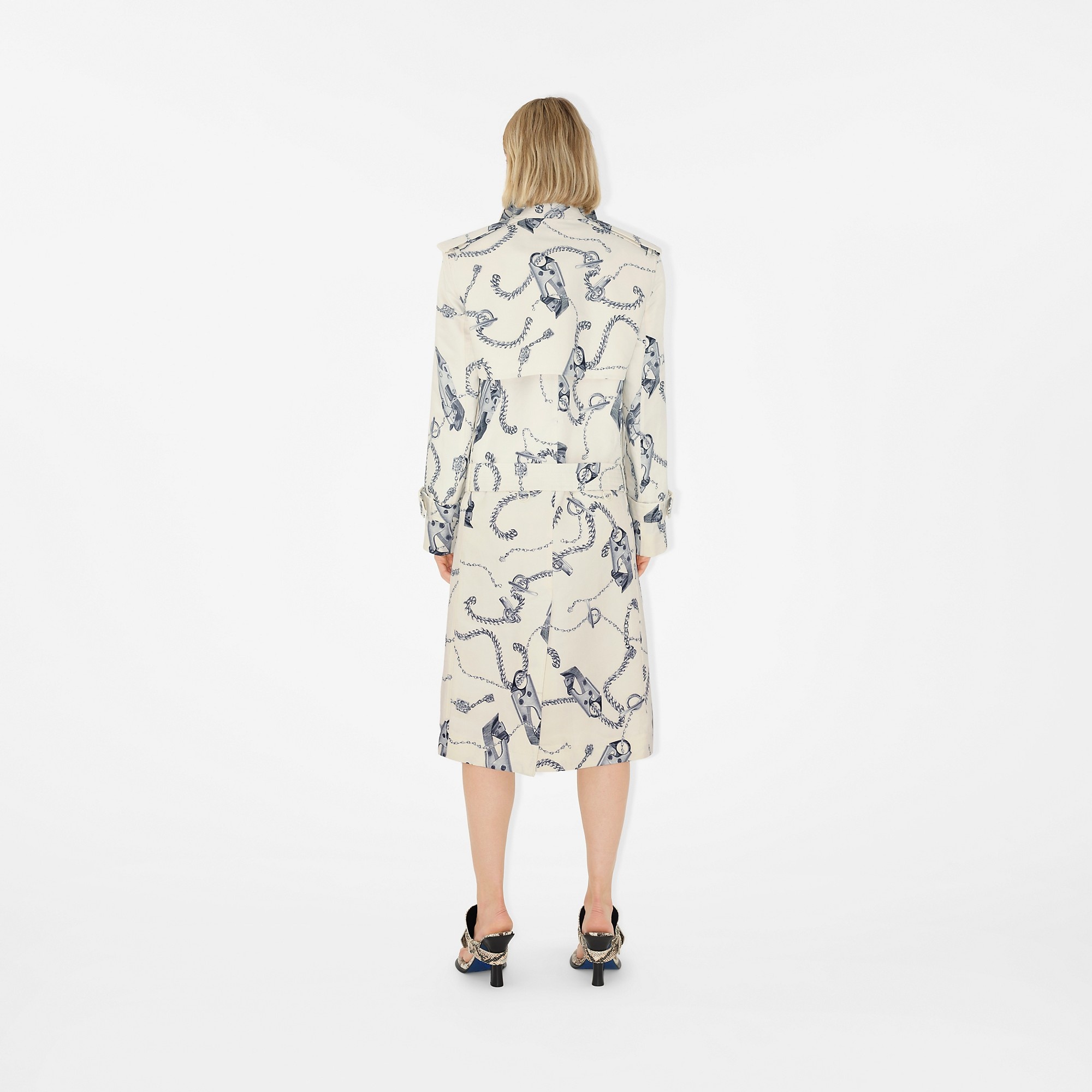 Long Knight Hardware Tricotine Trench Coat - 4