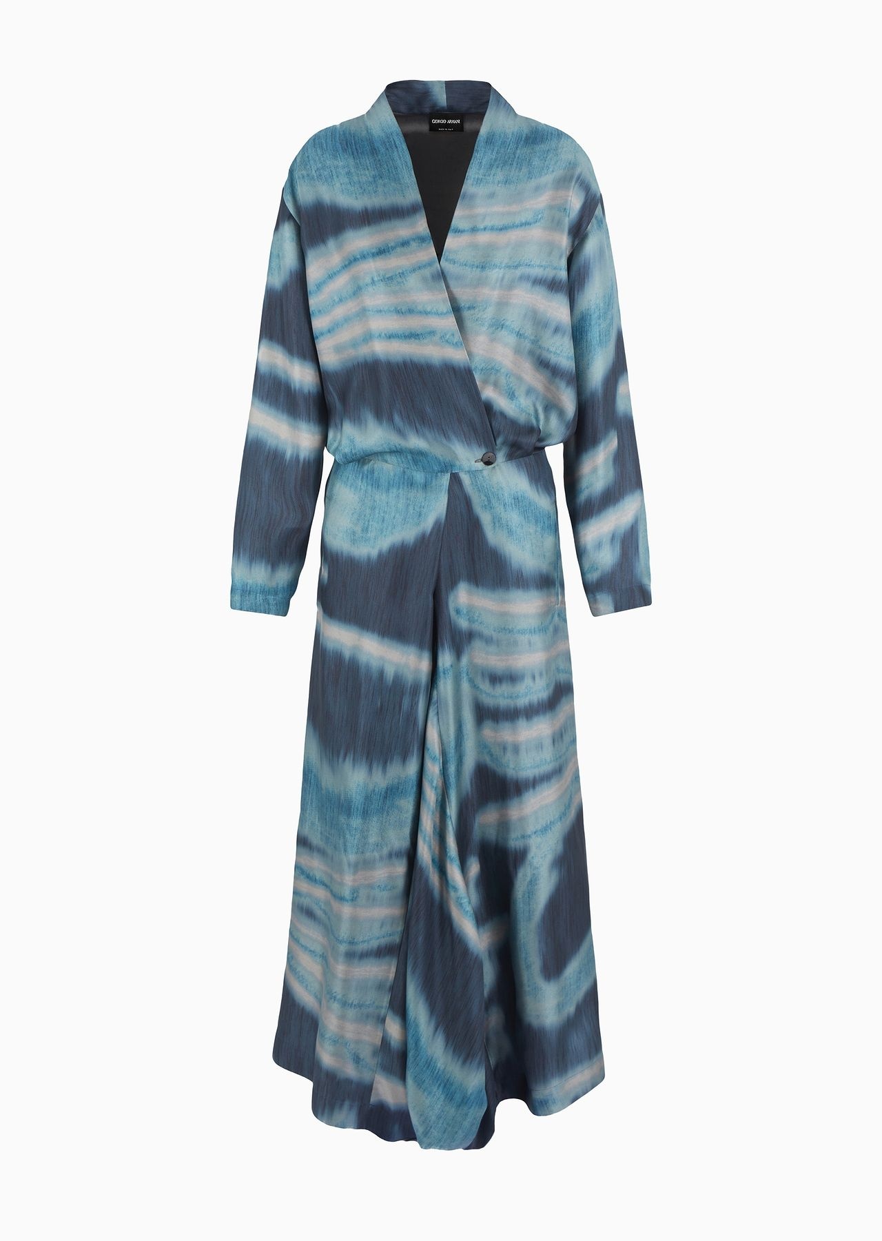 Silk twill dress with a gradient print - 1