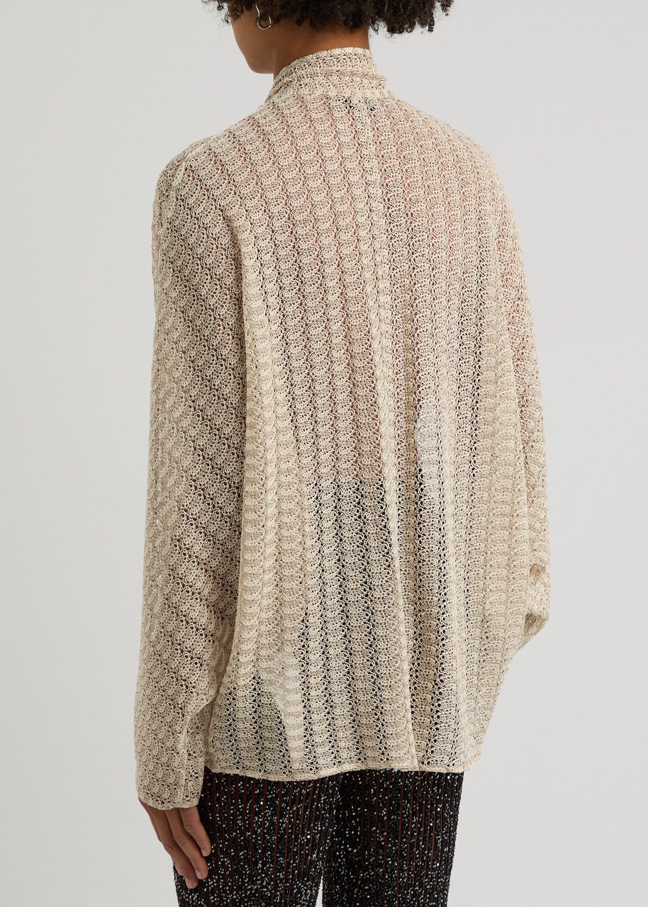 Missoni Metallic-weave Open-knit Blouse - 3