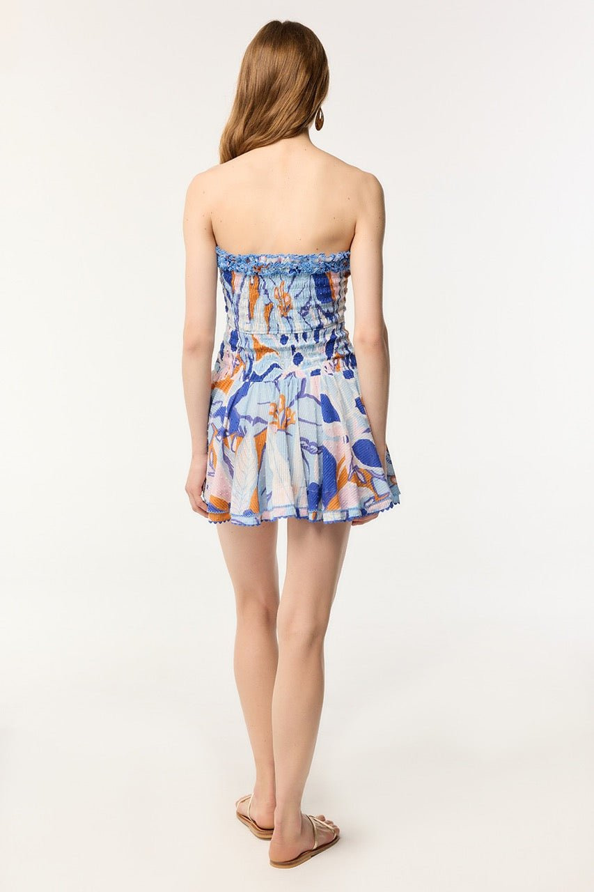 Bandeau Dress Cory - Blue Macro Lilium - 3