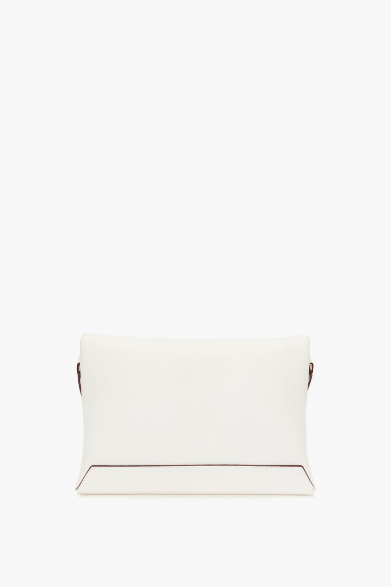 Victoria Beckham Chain Pouch with Strap In White Leather outlook