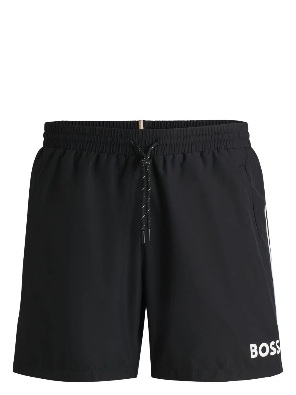 two-tone logo-print swim shorts - 1