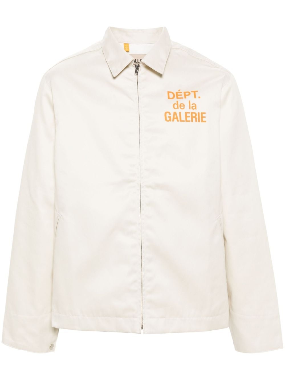logo-print cotton shirt jacket - 1