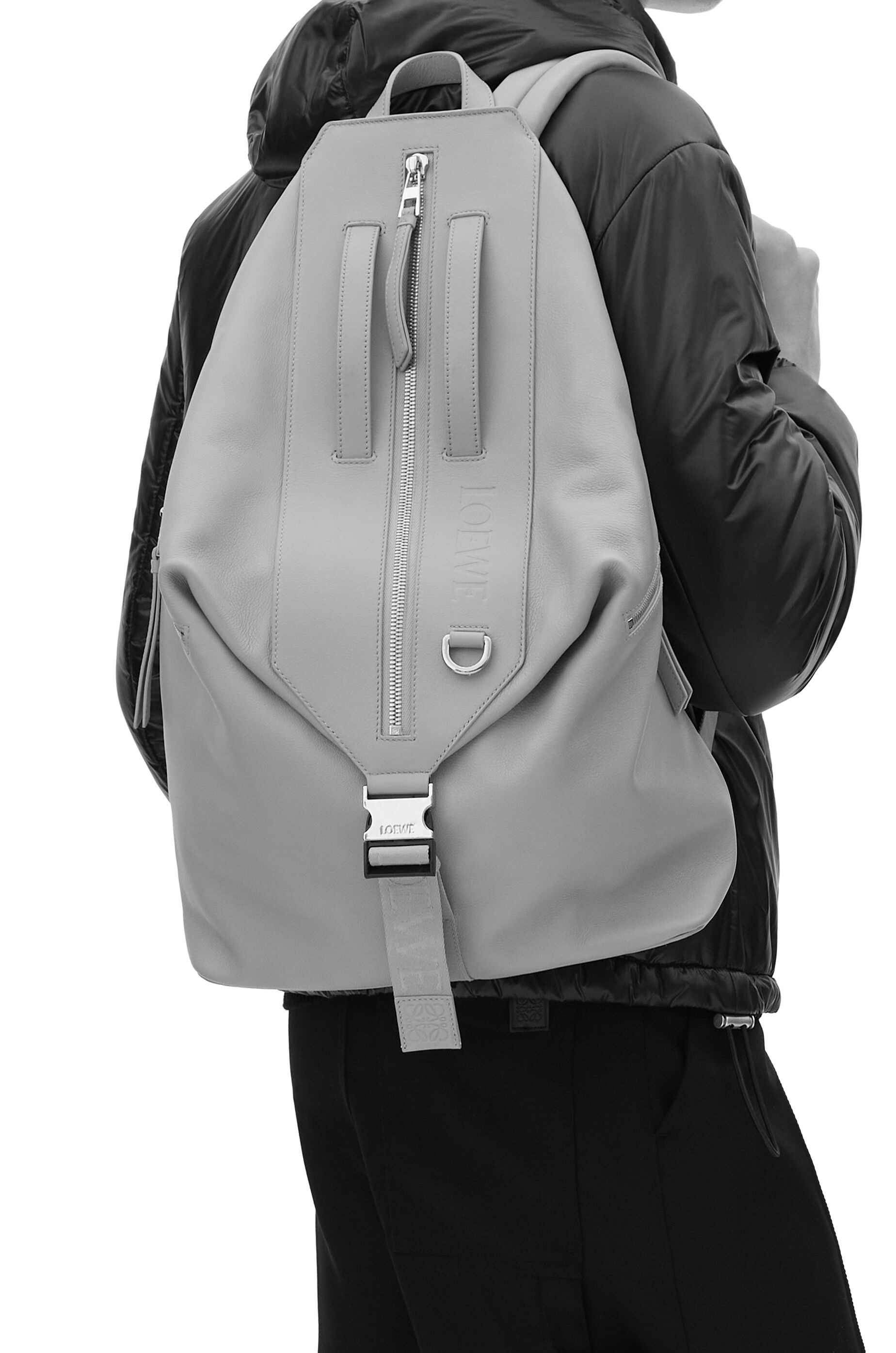 Small Convertible Backpack in Nylon and Calfskin - Loewe - Man