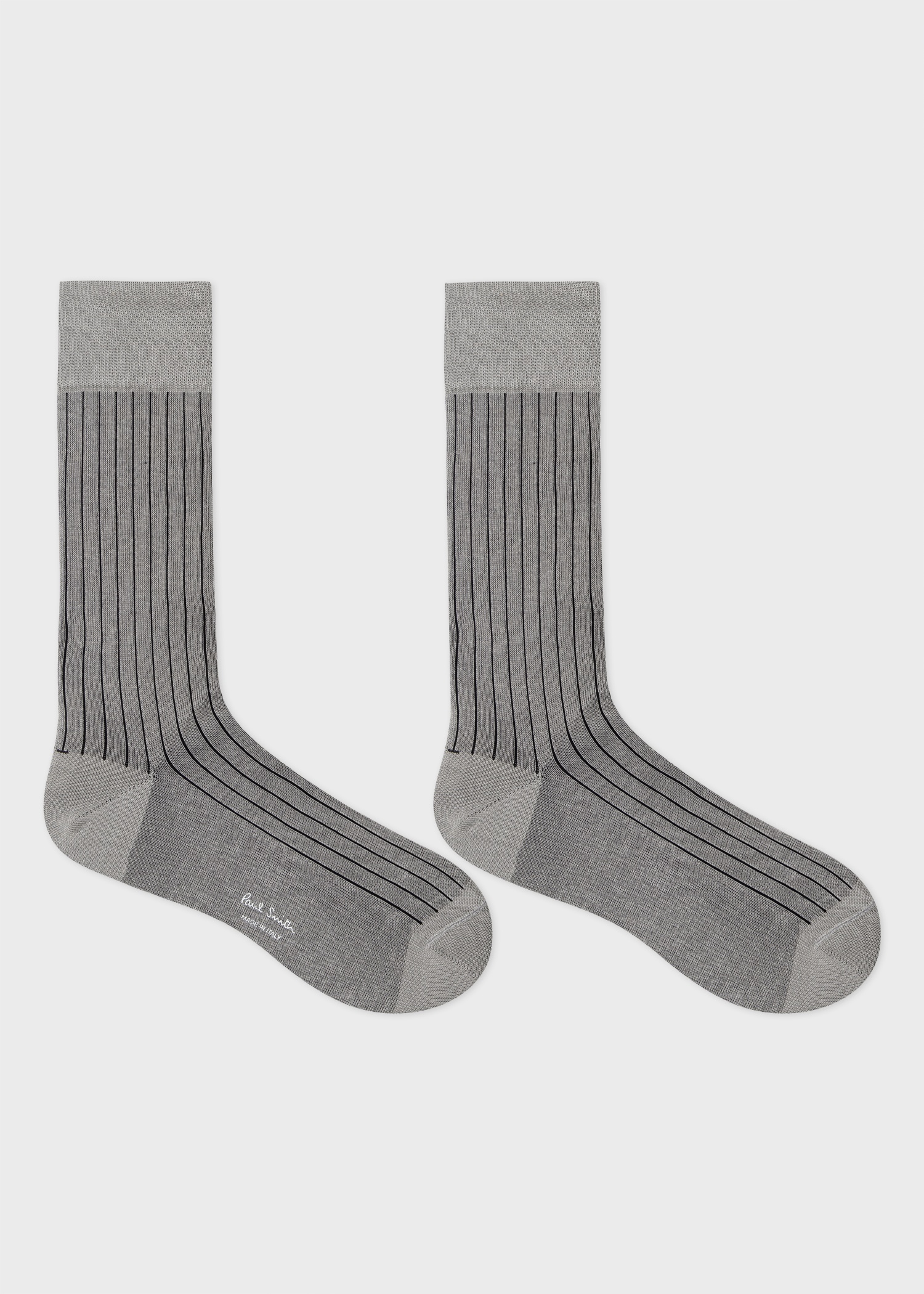 Grey Ribbed Cotton-Blend Socks - 2