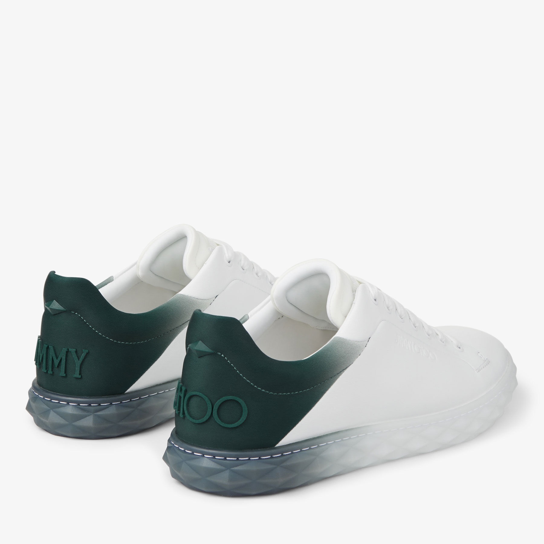Diamond Light/m Ii
White and Dark Green Leather Mix Low-Top Trainers - 6