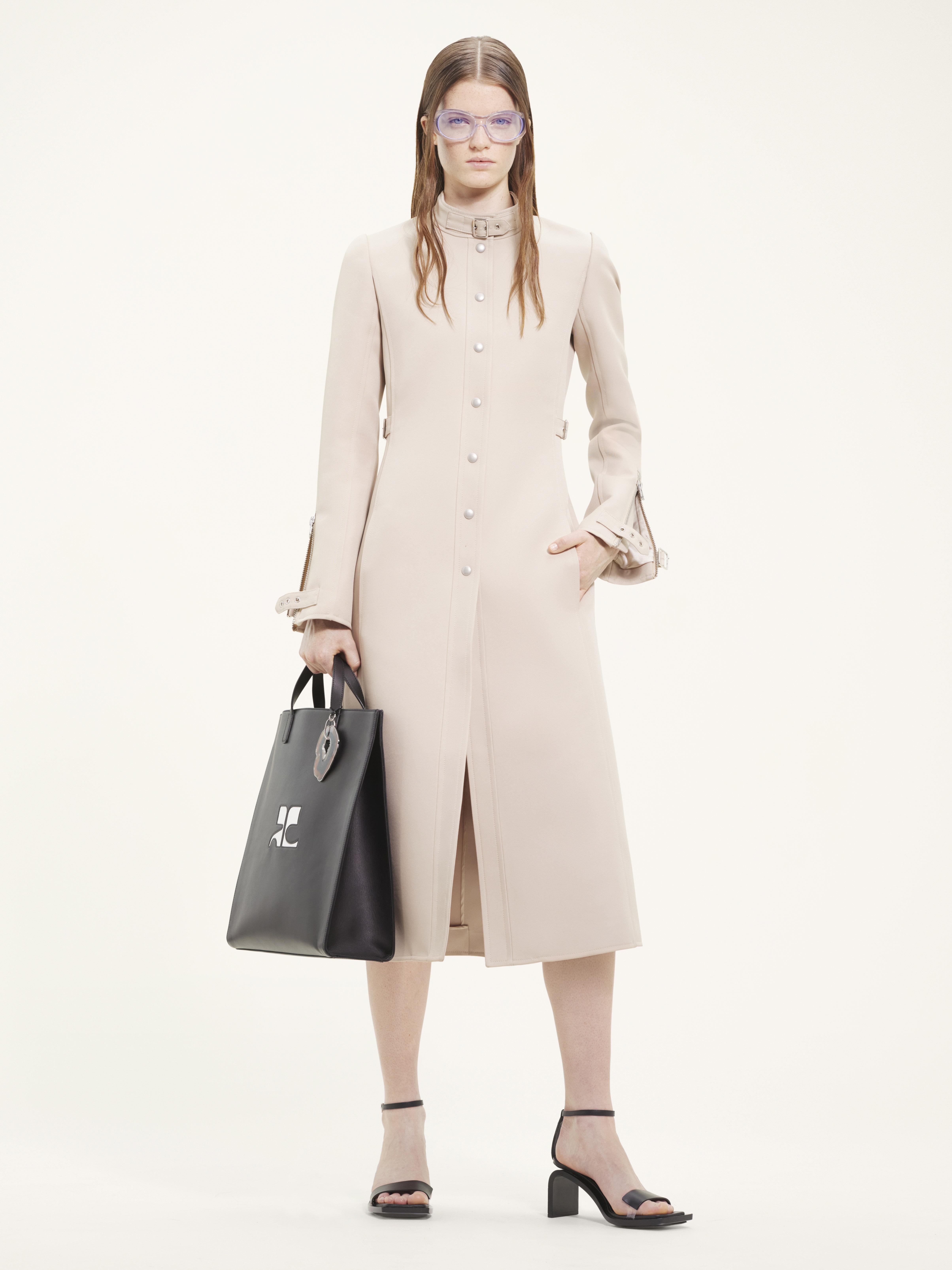 BUCKLE TWILL LONG COAT - 2