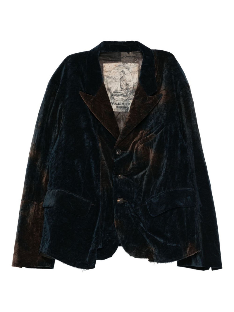 gathered velvet blazer 1