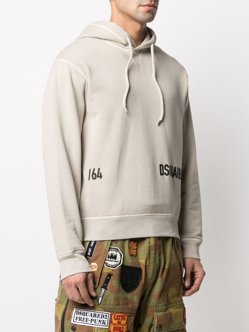 cropped logo-print hoodie - 3