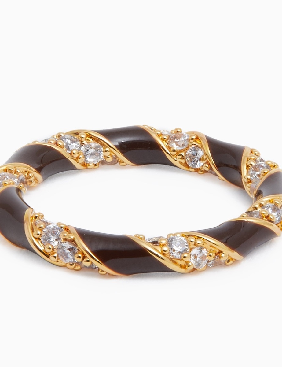 CANDY STRIPE PAVE RING - 4
