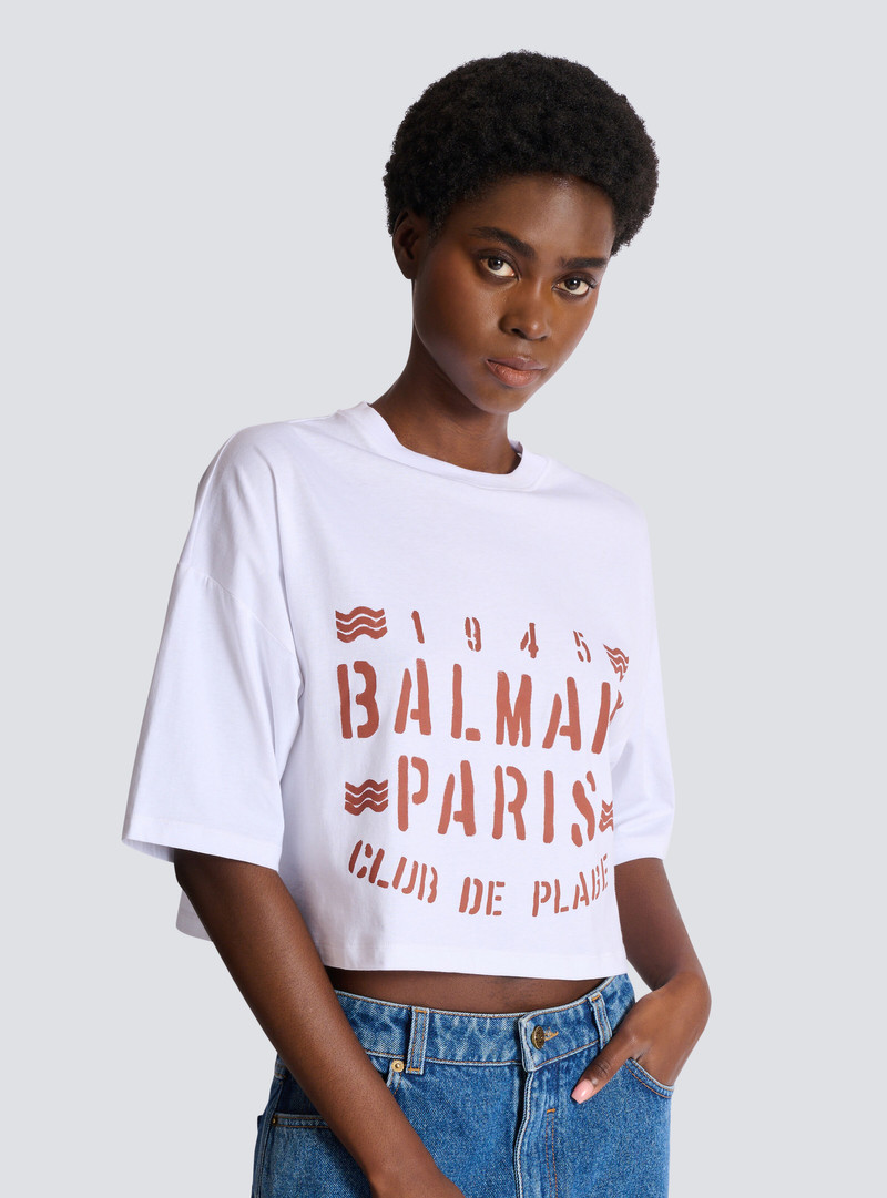 T-shirt with Balmain Plage print 6