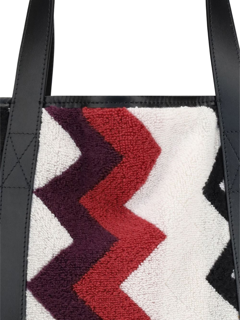 zigzag-pattern cotton tote bag - 4