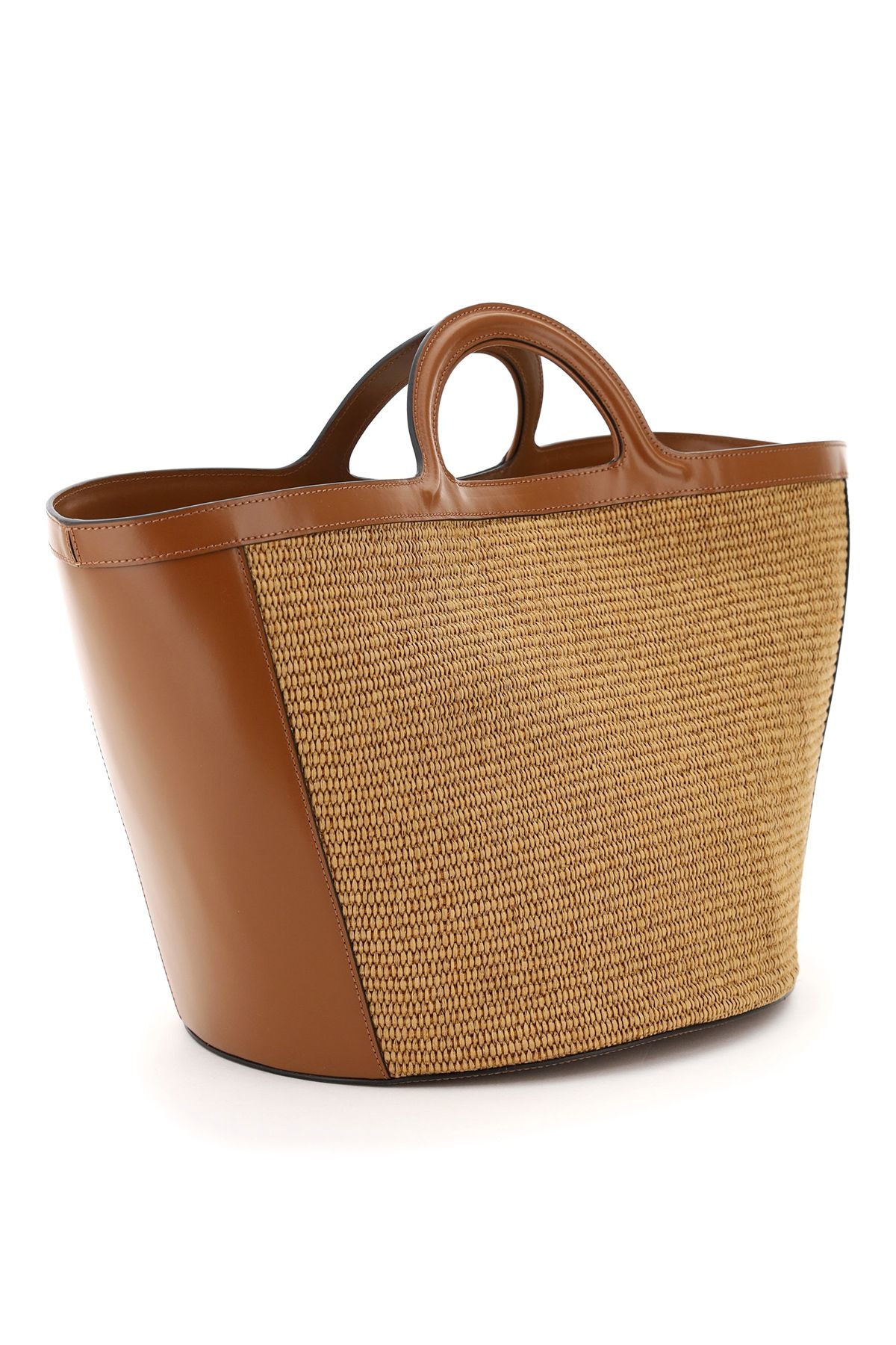 TROPICALIA LEATHER AND RAFFIA TOTE BAG - 2