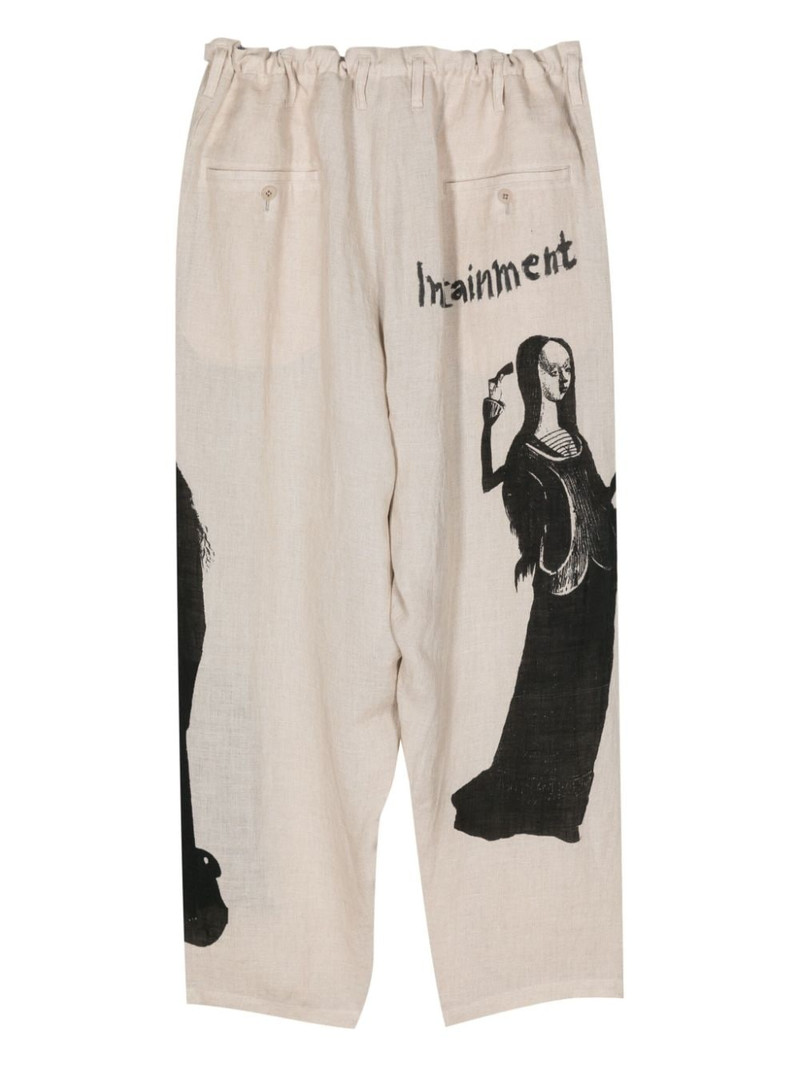 Yohji Yamamoto U-Lady print tapered trousers outlook
