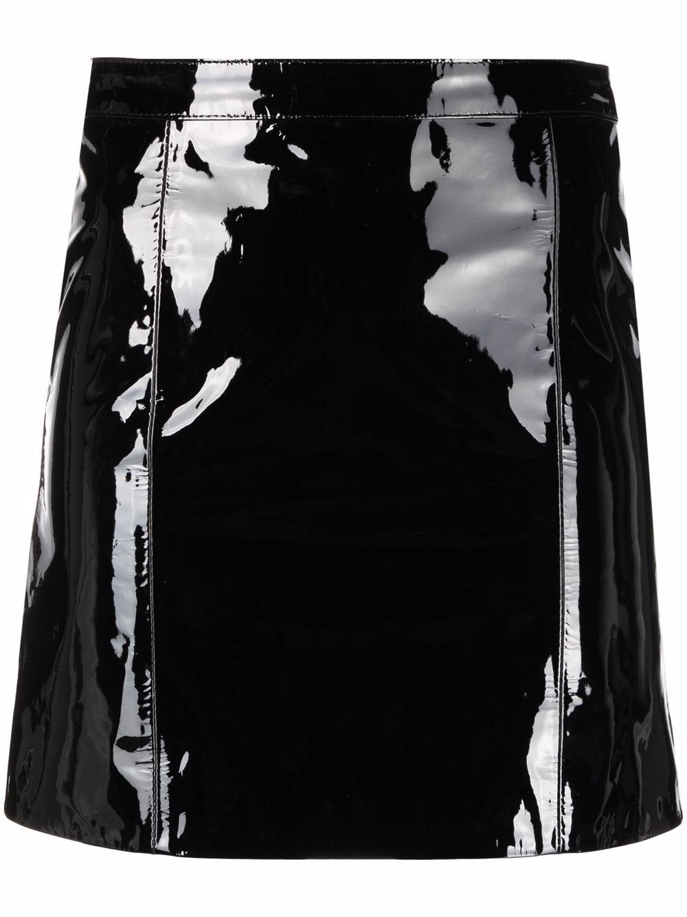 vinyl leather mini skirt - 1