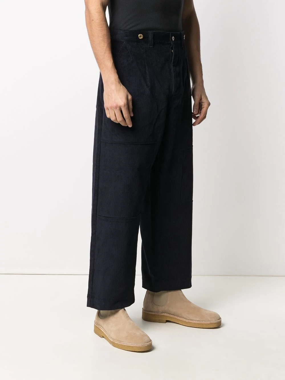 logo-patch straight-leg trousers - 3