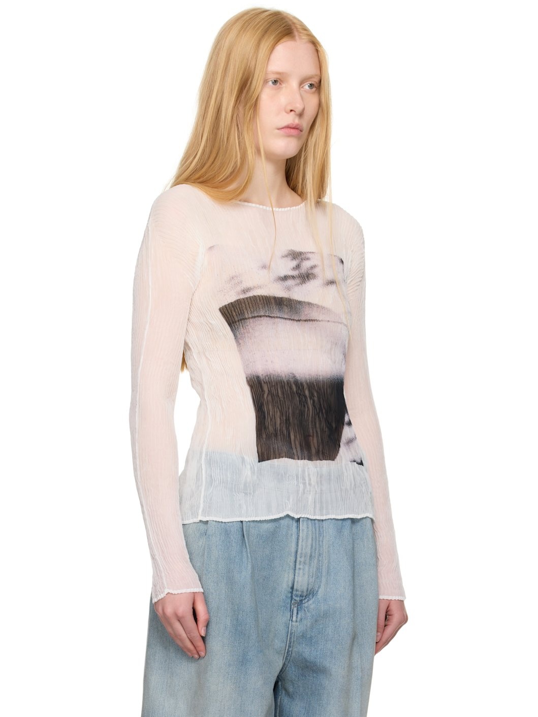 White May Shadow Study Chiffon Twist Shirt - 2