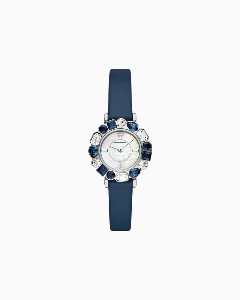 TWO-HAND BLUE LEATHER WATCH 1