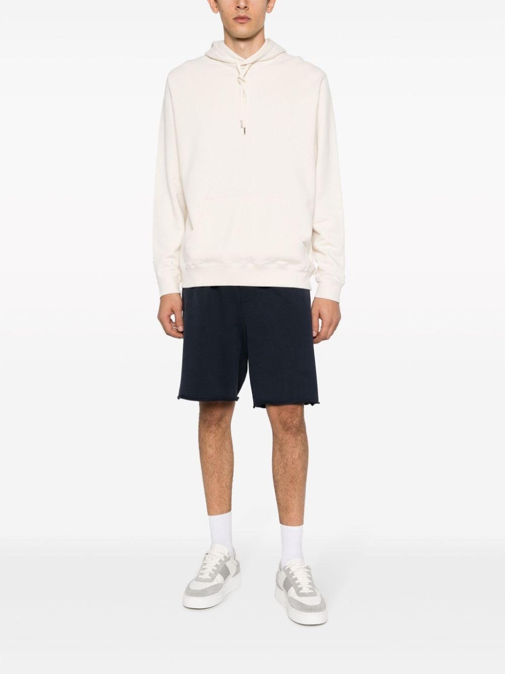 drawstring-fastening cotton hoodie - 2