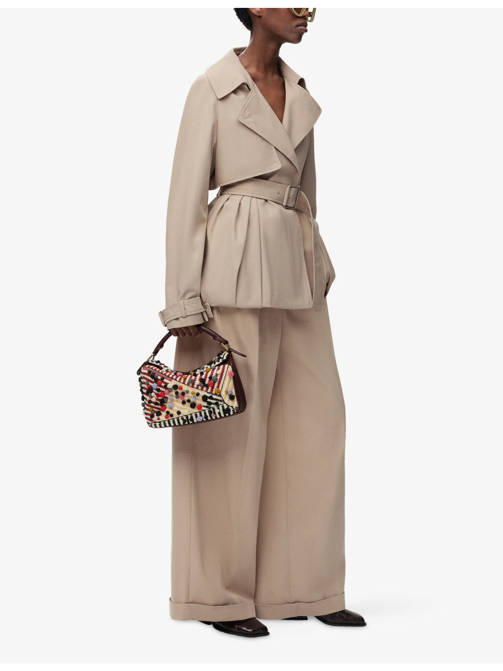 Wide-Leg Cotton Trousers - 2