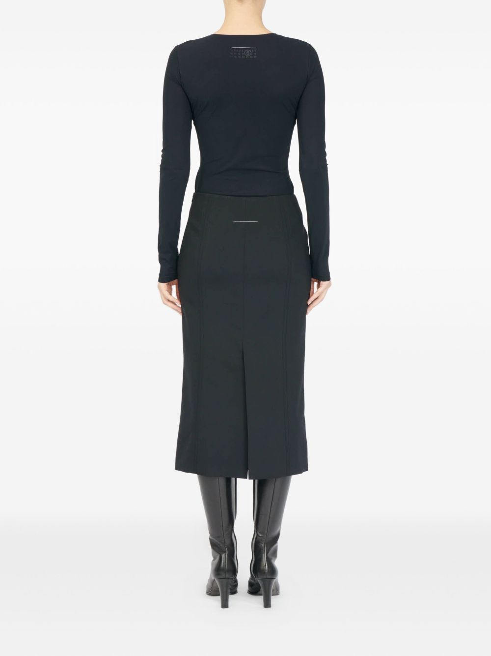 back-slit midi skirt - 4