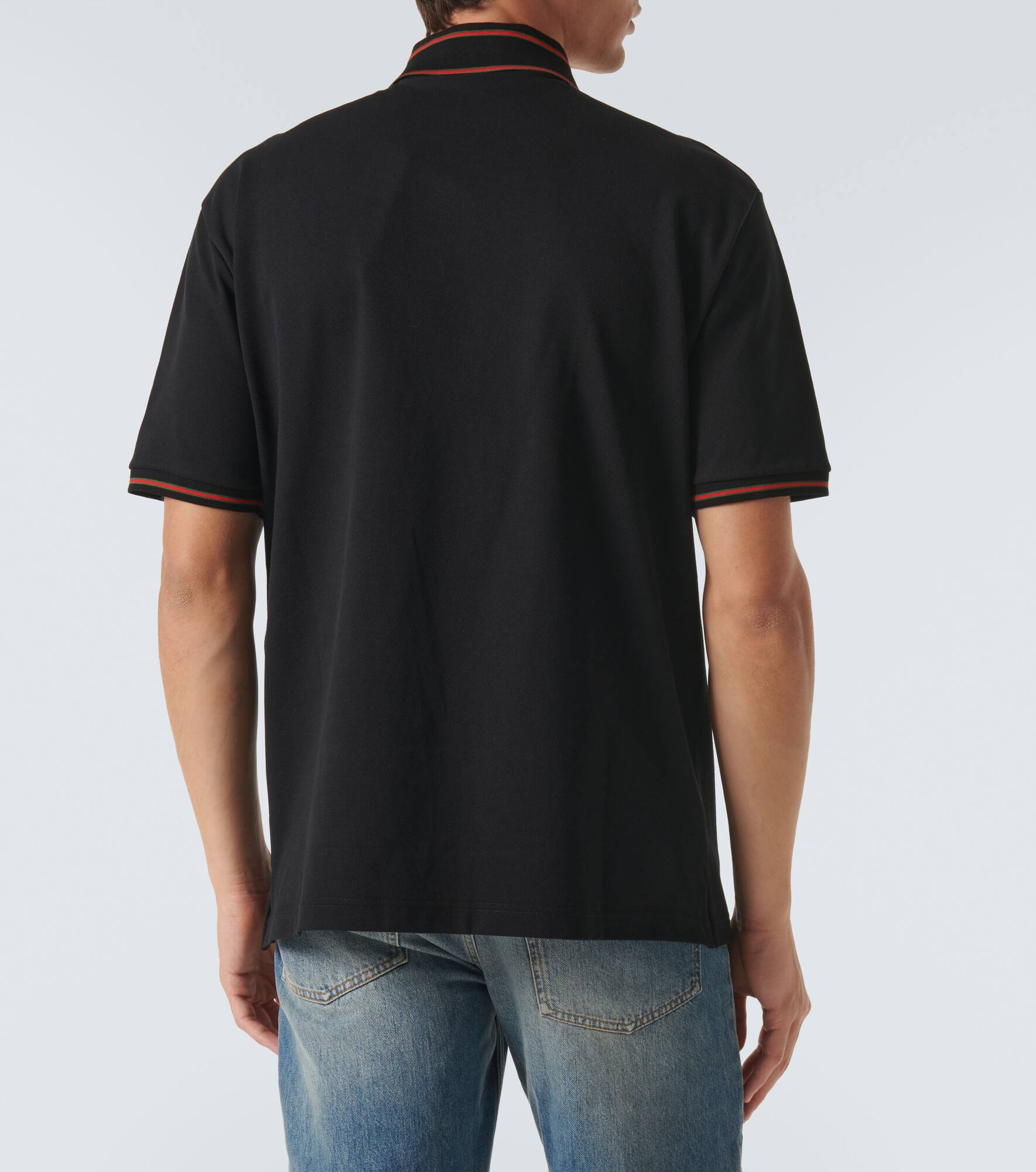 Cotton-blend piqué polo shirt - 4