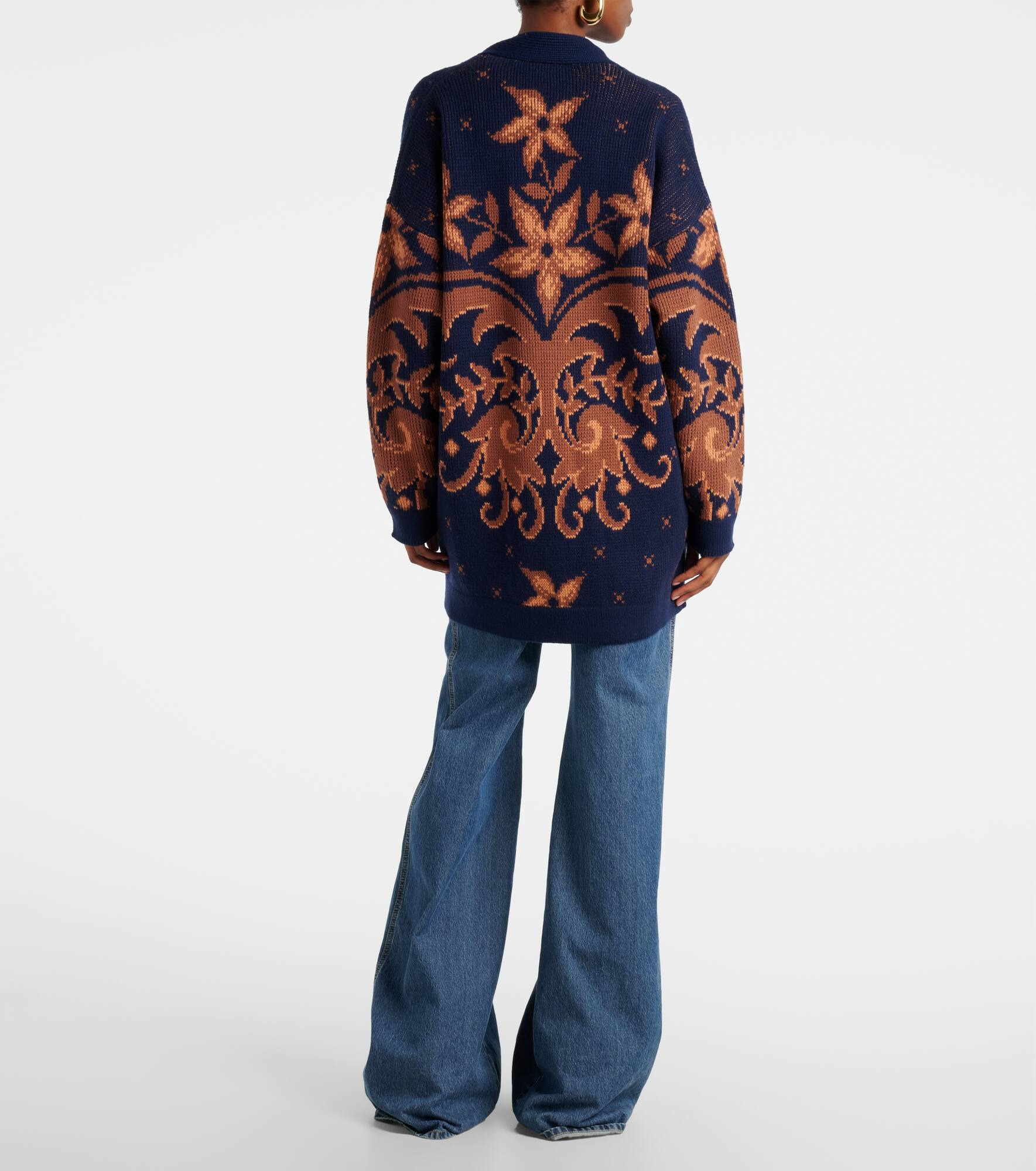 Jacquard wool cardigan - 3