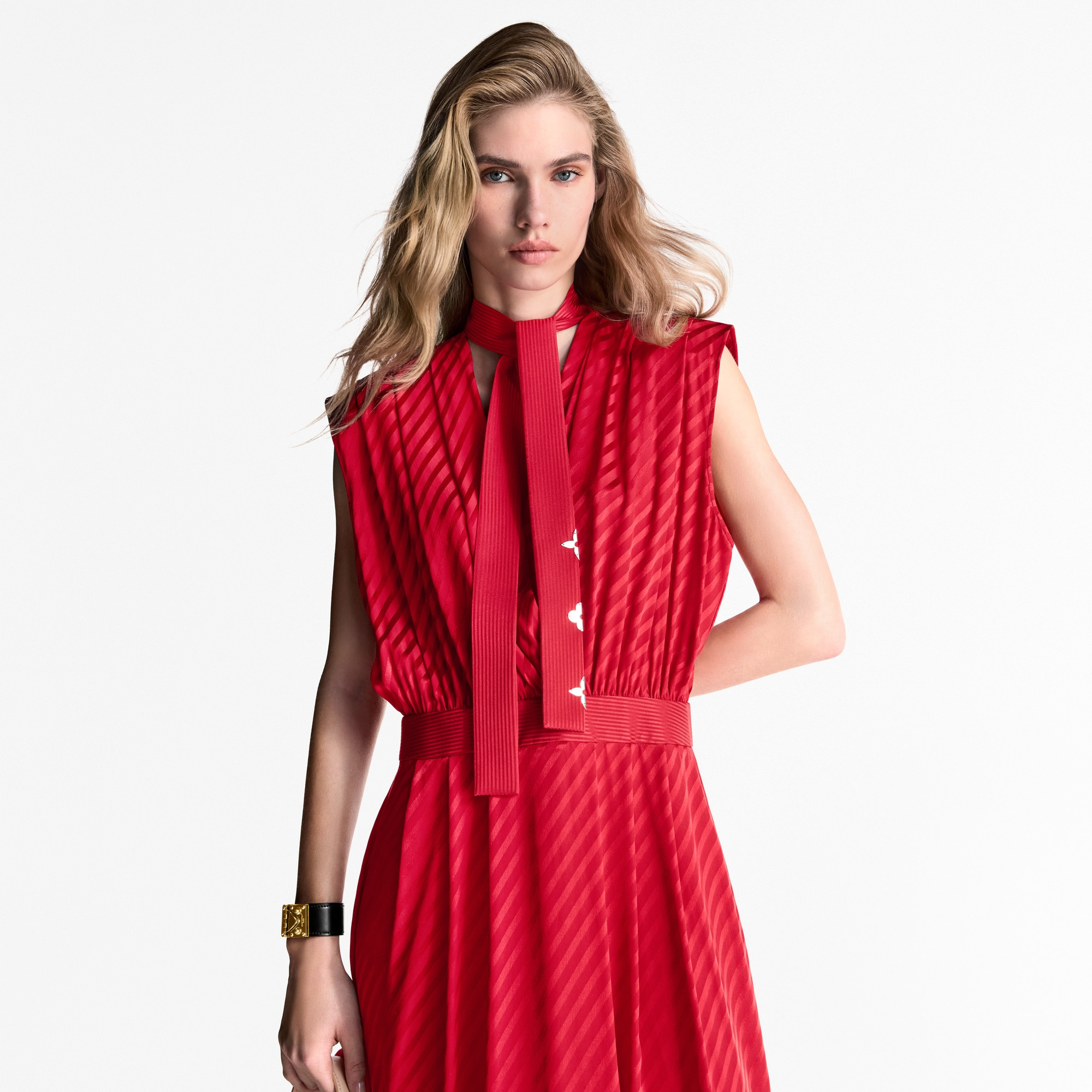 Striped Lavallière Dress - 2
