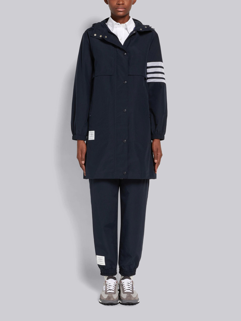Navy Ripstop Seamed in 4-Bar Elongated Hooded Parka 1
