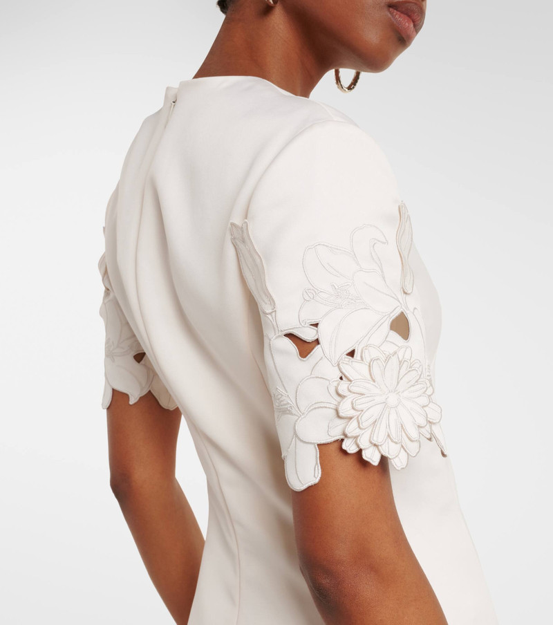 Caroline floral-appliqué midi dress 6