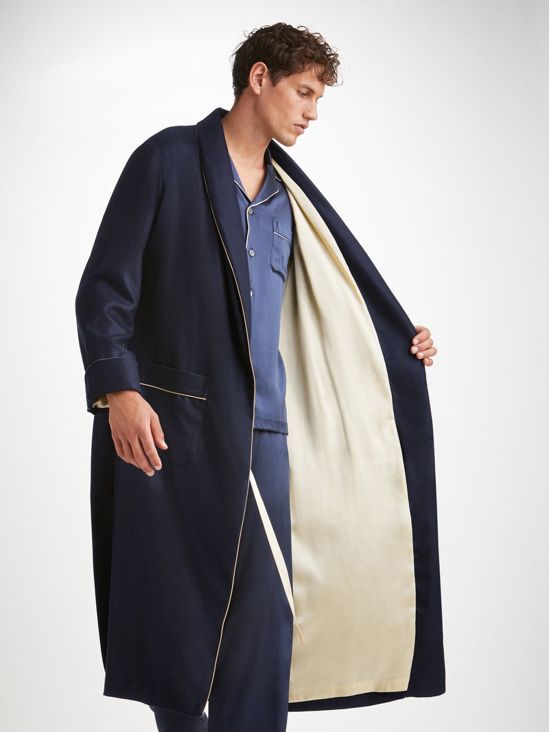 Men's Robe Duke Cashmere Navy - 6