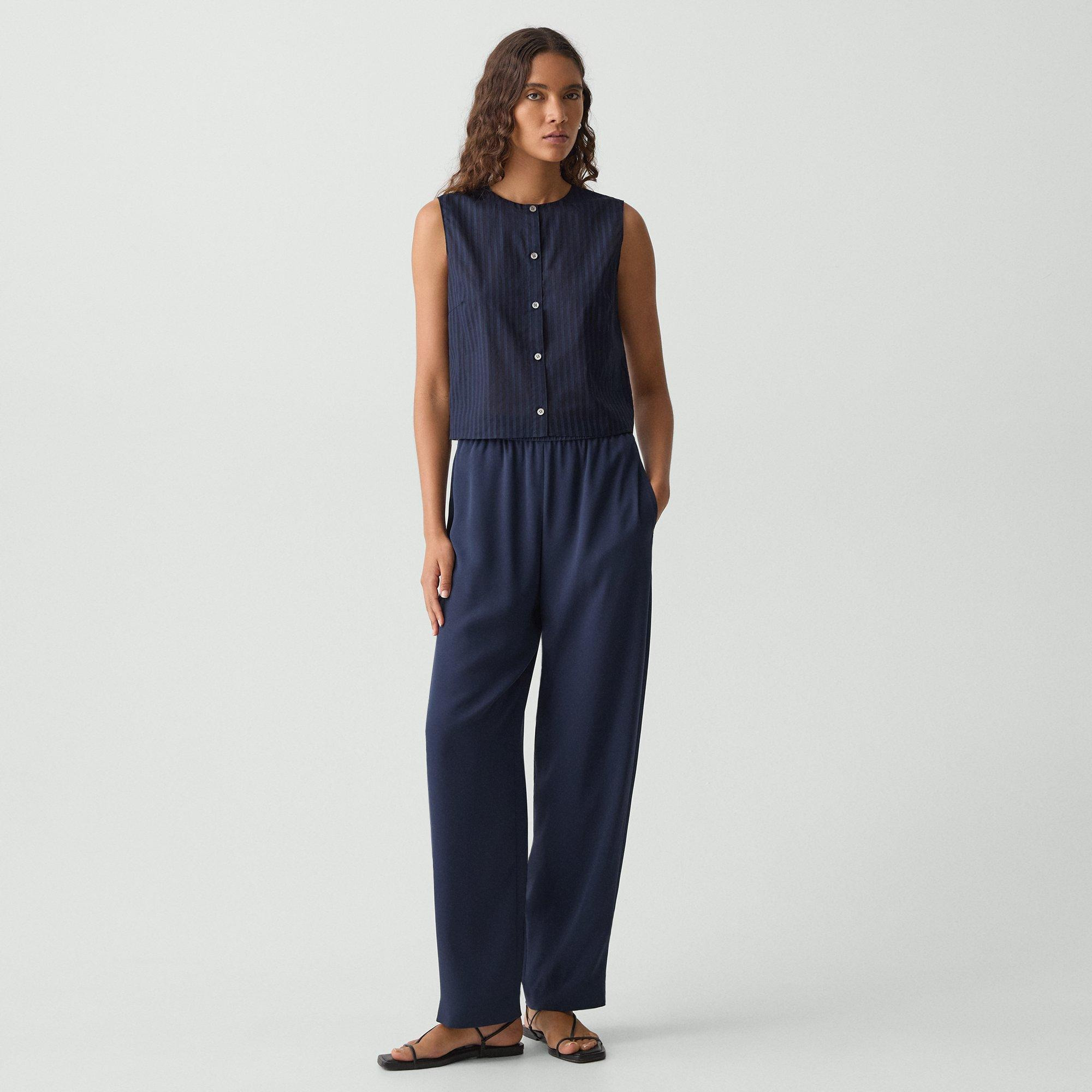 Relaxed Pull-On Pant in Satin Crepe - 2
