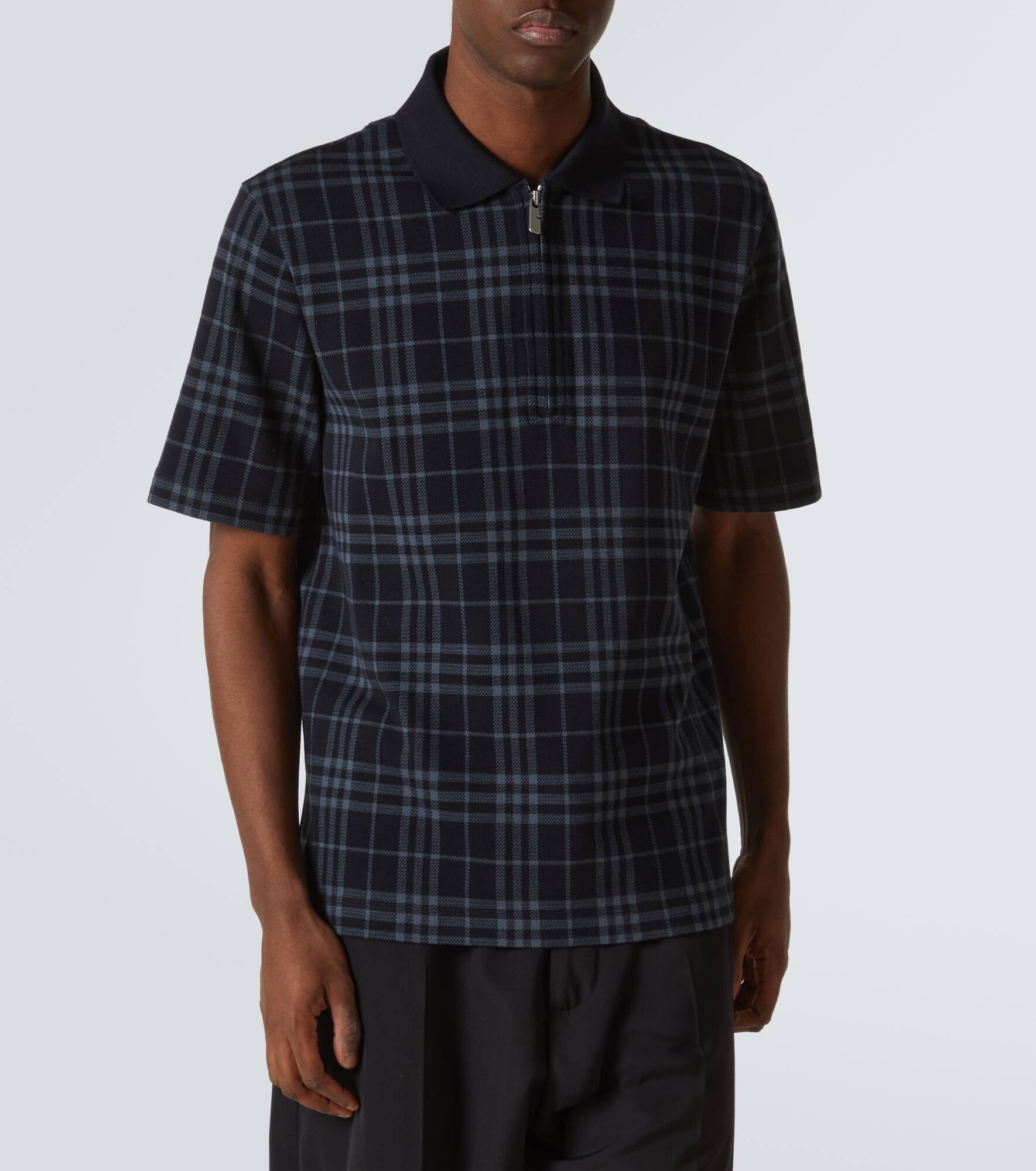 Burberry Check cotton-blend polo shirt - 3
