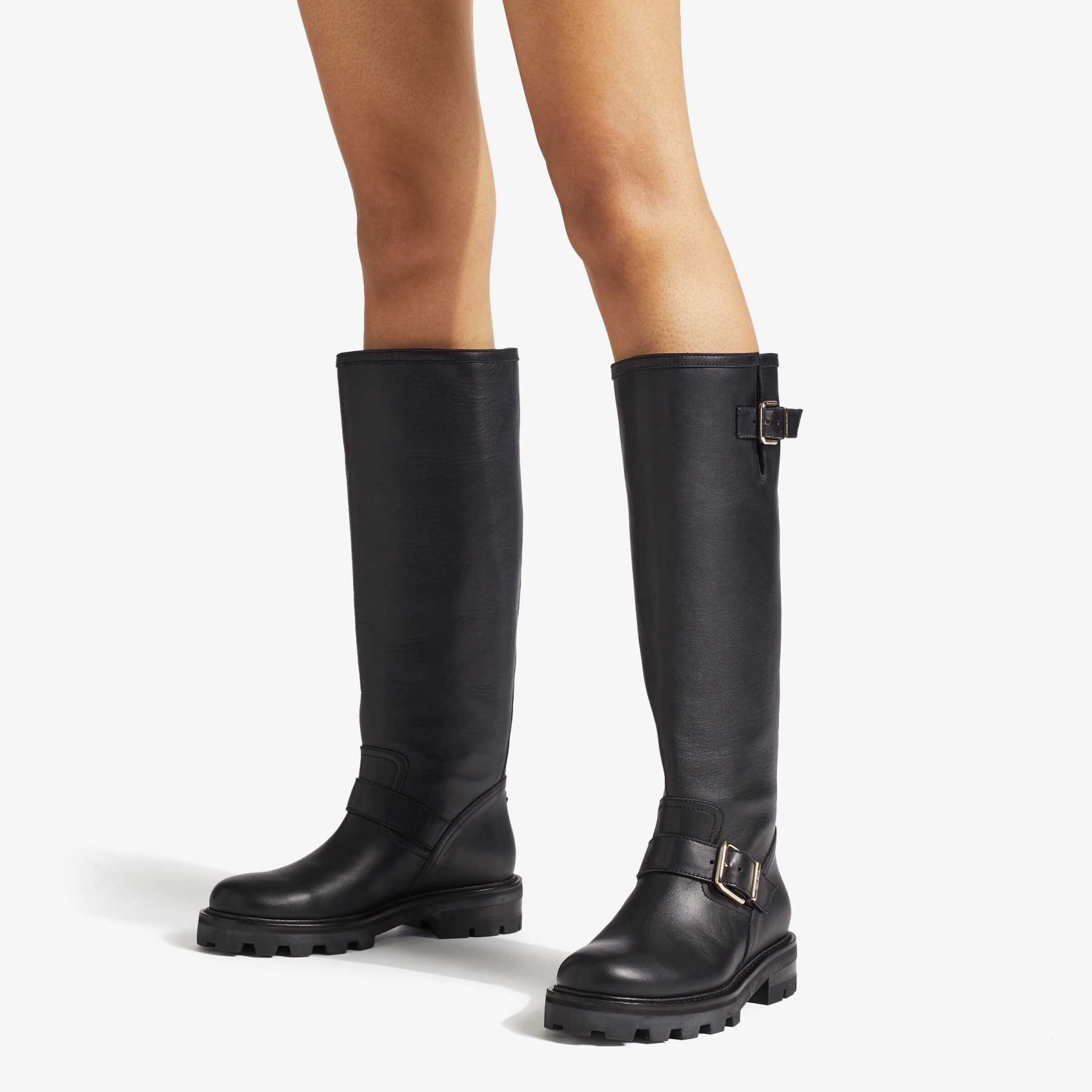 Biker II Tall
Black Smooth Leather Knee-High Biker Boots - 2
