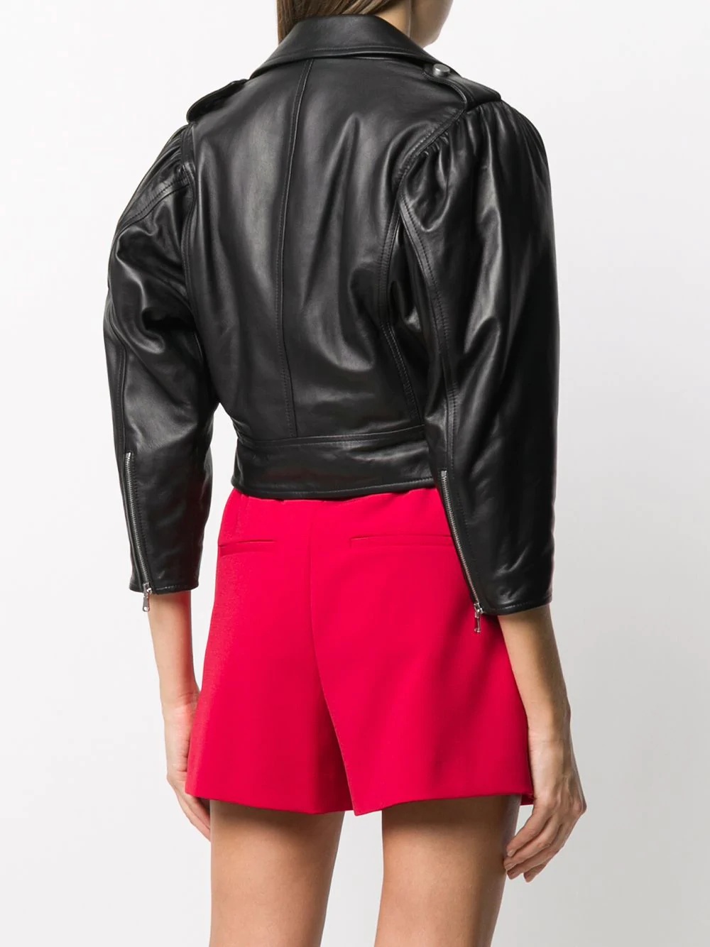 cropped biker jacket - 4