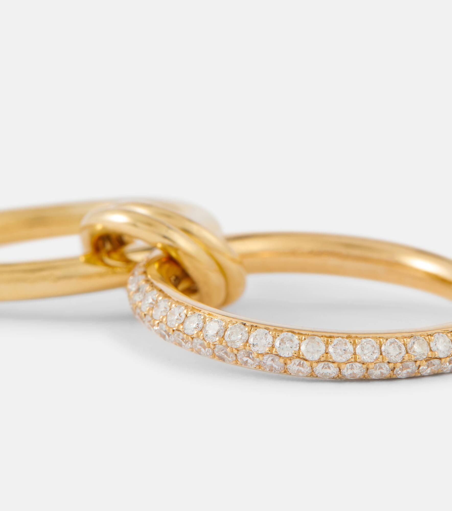 Virgo 18kt gold linked rings with white diamonds - 6