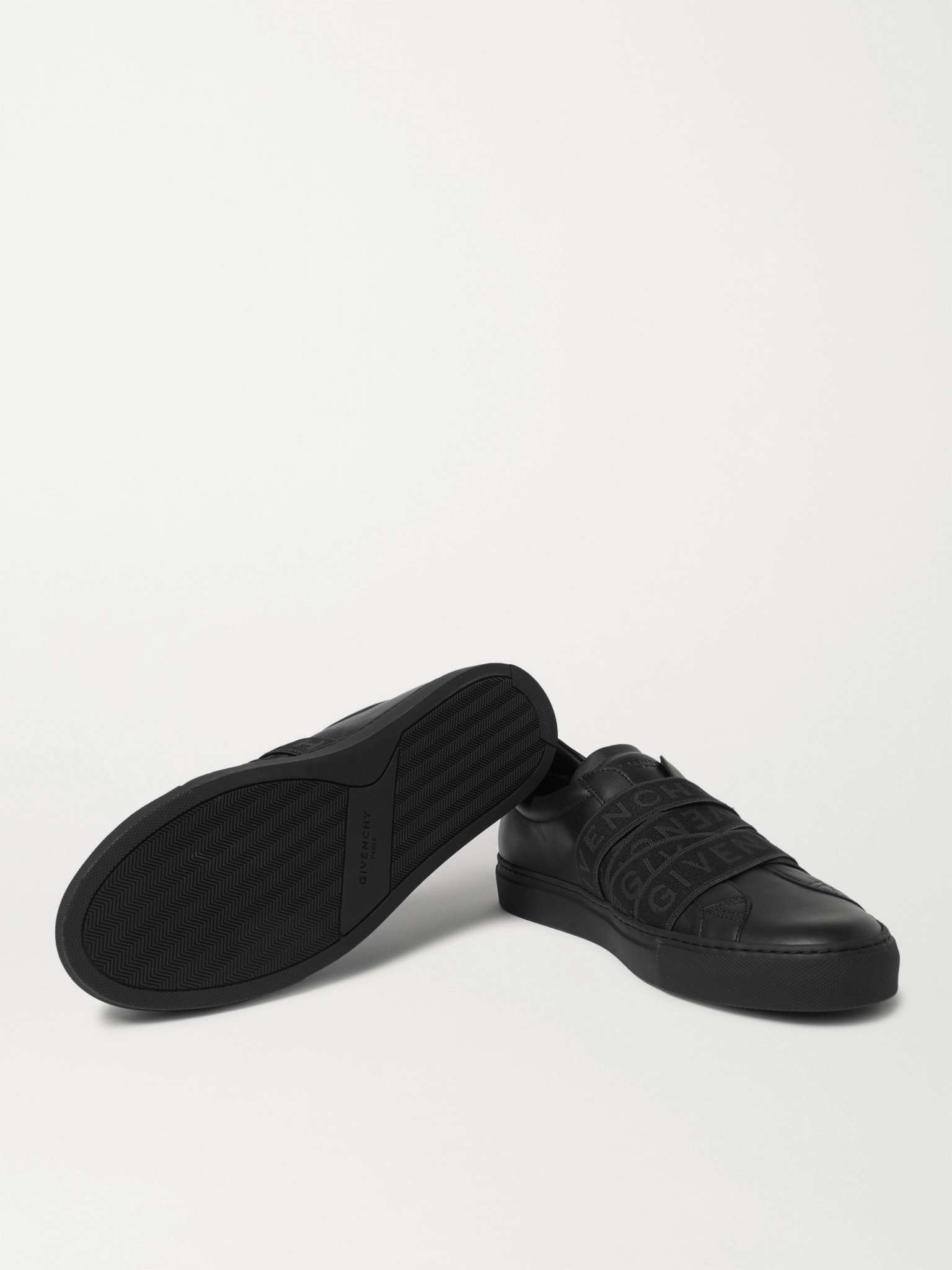 Urban Street Logo-Jacquard Leather Slip-On Sneakers - 7