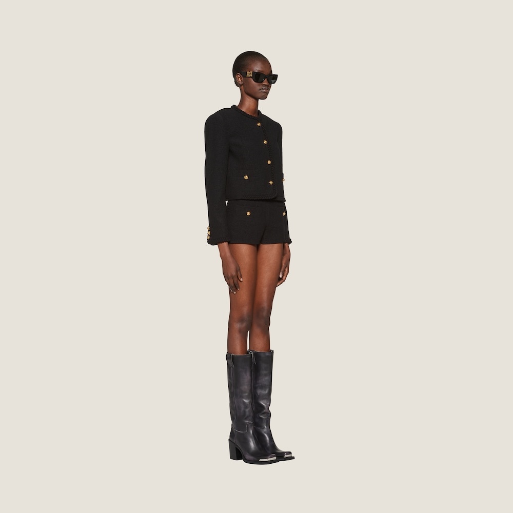 Bouclé single-breasted jacket - 4