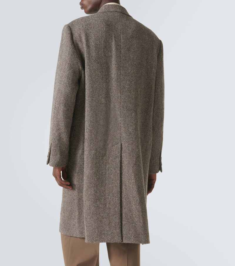 Herringbone wool and alpaca tweed coat 4