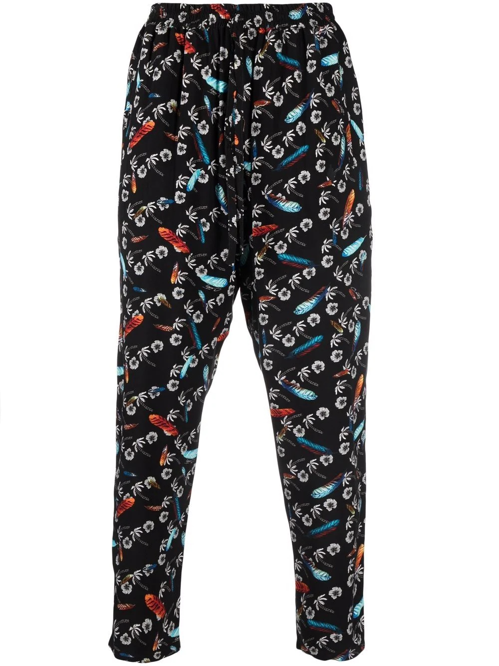 graphic-print pleated track pants - 1