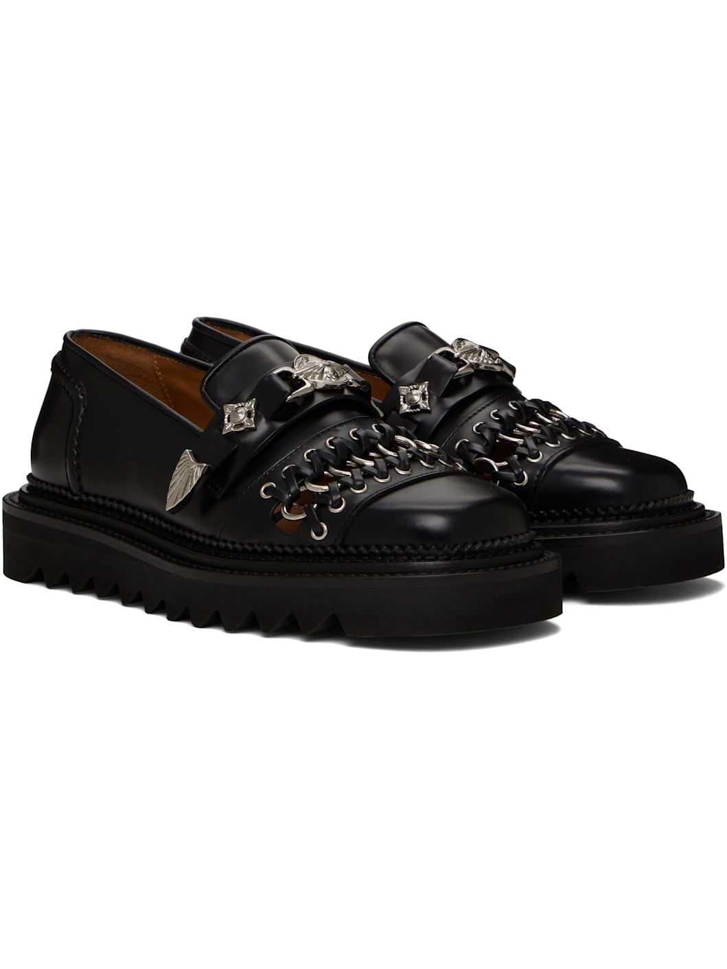 Black Leather Loafers - 4