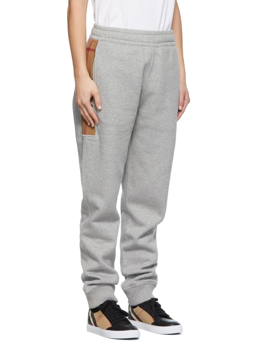 Grey Check Panel Lounge Pants - 2