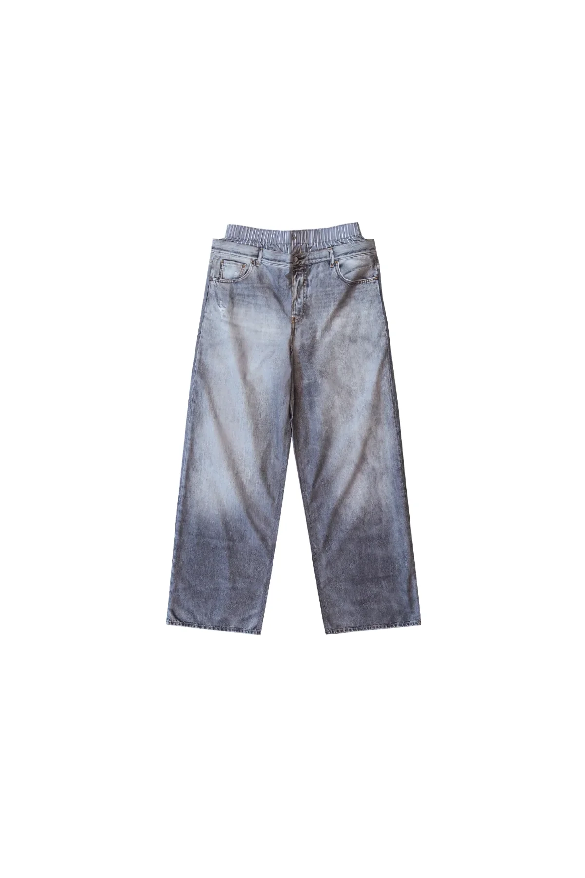 Acne Studios Printed Tromp L'oeil Trousers Grey - 1