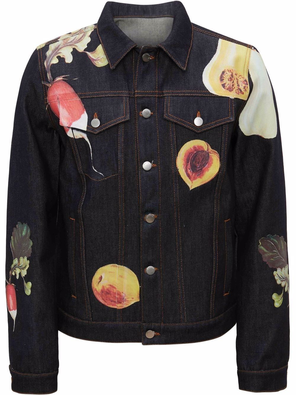 Veggie-print denim jacket - 1