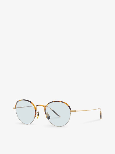 Oliver Peoples OV1290T round-frame tortoiseshell metal optical glasses outlook