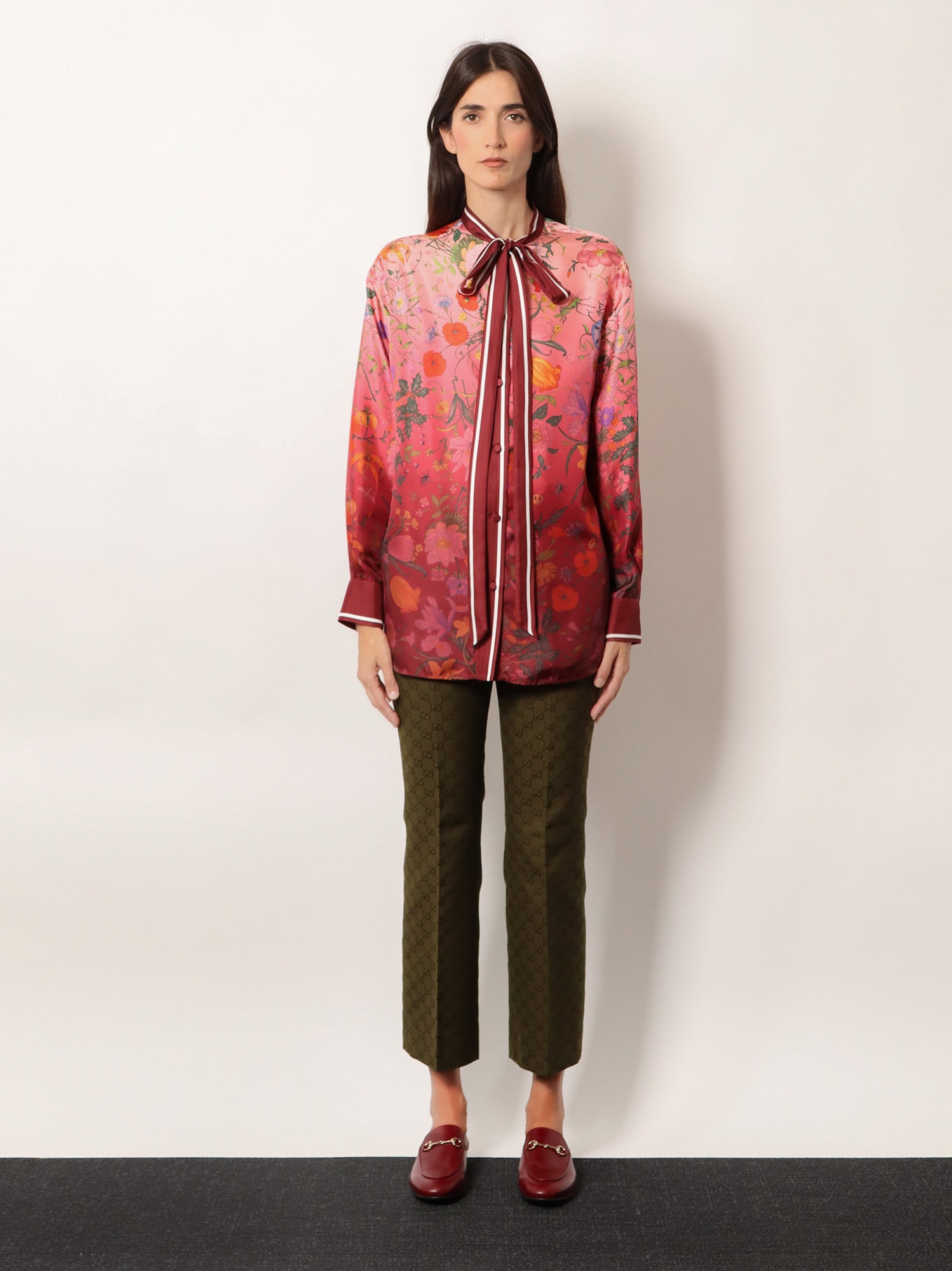 Gucci Silk Shirt With Gucci Flora Print - 3