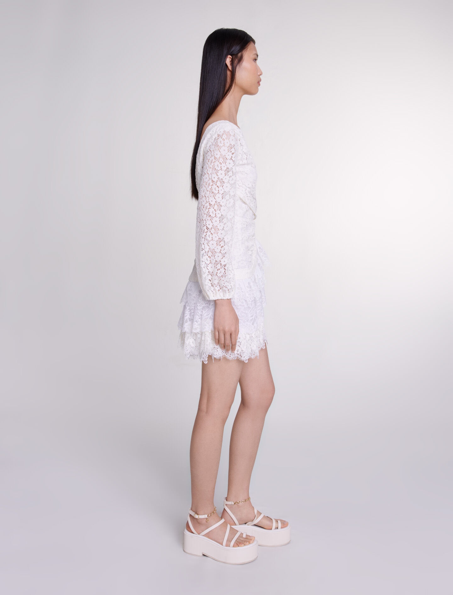 Draped lace dress - 4