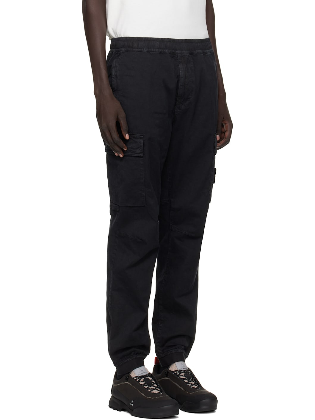 Black 3100033 Stretch Organic Broken Twill Cotton Cargo Pants - 2